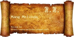 Mang Melinda névjegykártya